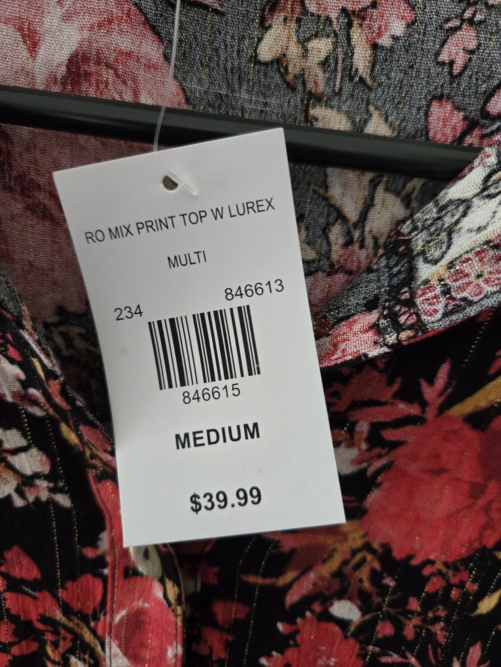 Hope Springs Floral Button-Down Shirt in Black and Red - Picture 4 of 9
